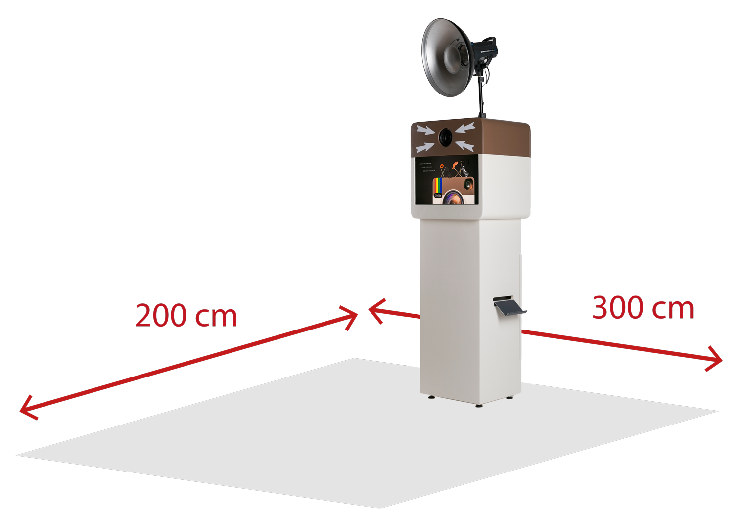 Selfie Fotobox - Maße zum Aufstellen